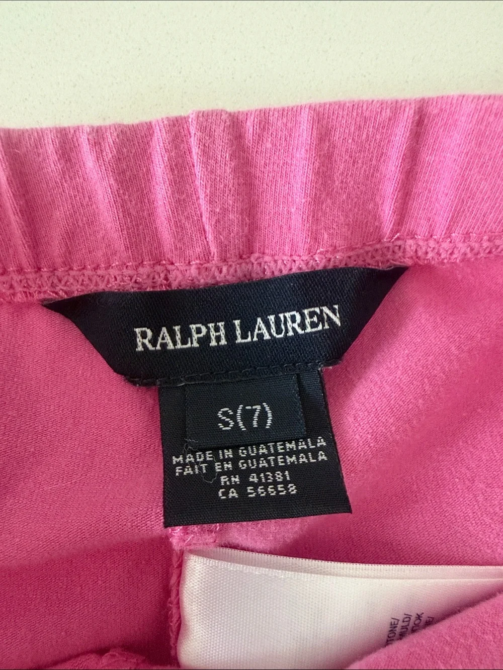 Ralph Lauren Girls Pink Stretch Knit Leggings